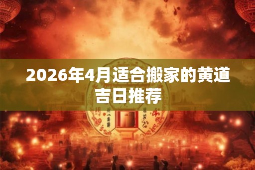 2026年4月适合搬家的黄道吉日推荐