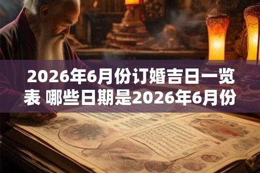 2026年6月份订婚吉日一览表 哪些日期是2026年6月份的订婚吉日