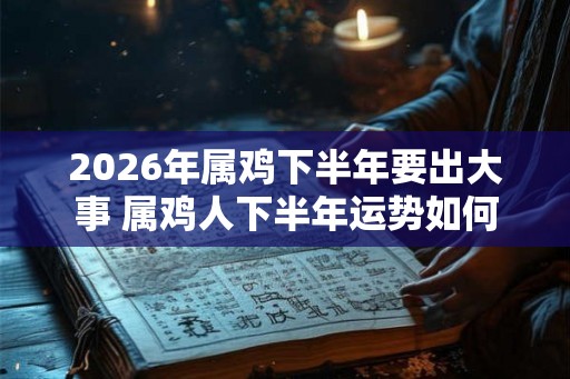 2026年属鸡下半年要出大事 属鸡人下半年运势如何