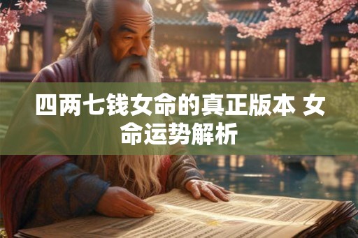 四两七钱女命的真正版本 女命运势解析