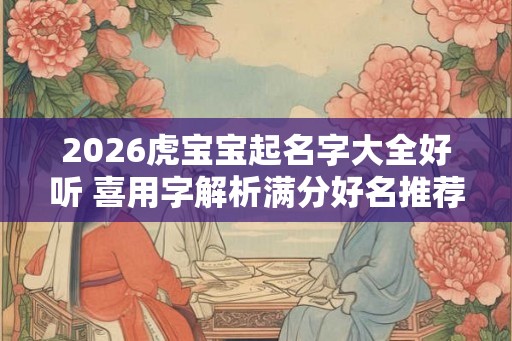 2026虎宝宝起名字大全好听 喜用字解析满分好名推荐