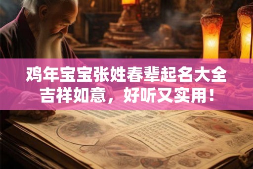 鸡年宝宝张姓春辈起名大全吉祥如意，好听又实用！