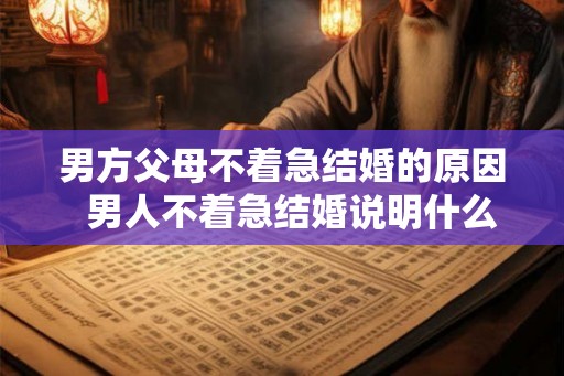 男方父母不着急结婚的原因  男人不着急结婚说明什么