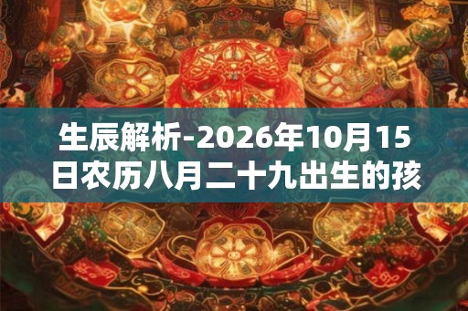 生辰解析-2026年10月15日农历八月二十九出生的孩子八字起名