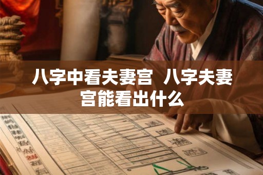 八字中看夫妻宫  八字夫妻宫能看出什么