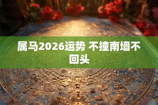 属马2026运势 不撞南墙不回头 属马2026运势 不撞南墙不回头
