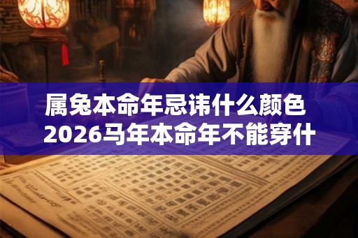 属兔本命年忌讳什么颜色 2026马年本命年不能穿什么颜色
