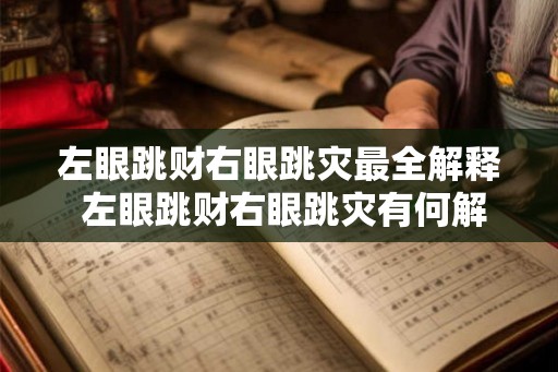 左眼跳财右眼跳灾最全解释 左眼跳财右眼跳灾有何解释