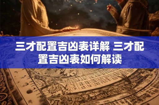 三才配置吉凶表详解 三才配置吉凶表如何解读