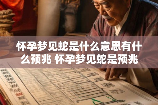 怀孕梦见蛇是什么意思有什么预兆 怀孕梦见蛇是预兆吗