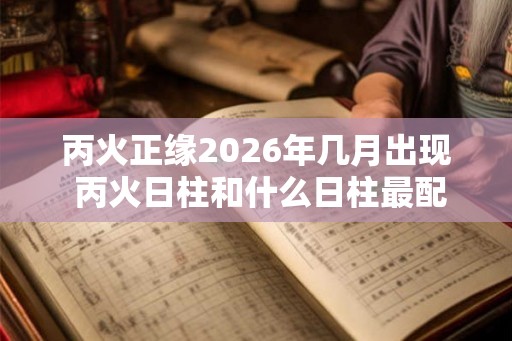 丙火正缘2026年几月出现 丙火日柱和什么日柱最配