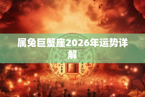 属兔巨蟹座2026年运势详解