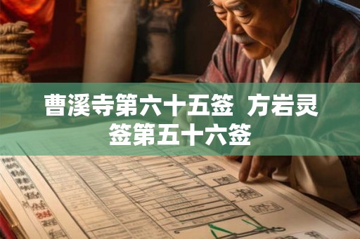 曹溪寺第六十五签  方岩灵签第五十六签