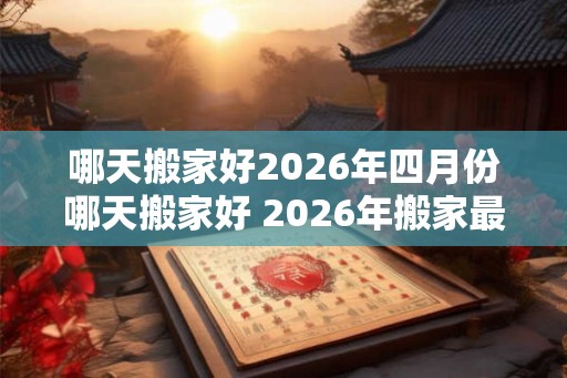 哪天搬家好2026年四月份哪天搬家好 2026年搬家最佳时间