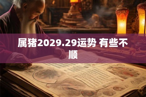 属猪2029.29运势 有些不顺