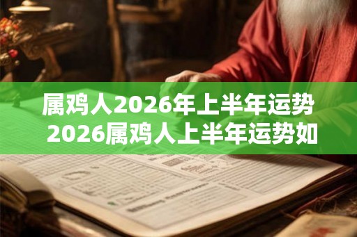 属鸡人2026年上半年运势 2026属鸡人上半年运势如何