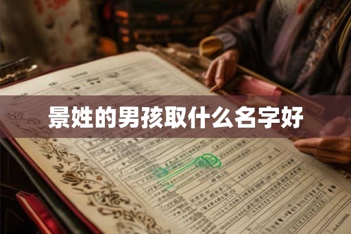 景姓的男孩取什么名字好
