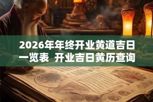 2026年年终开业黄道吉日一览表 开业吉日黄历查询 2026年年终开业黄道吉日一览表 开业吉日黄历查询