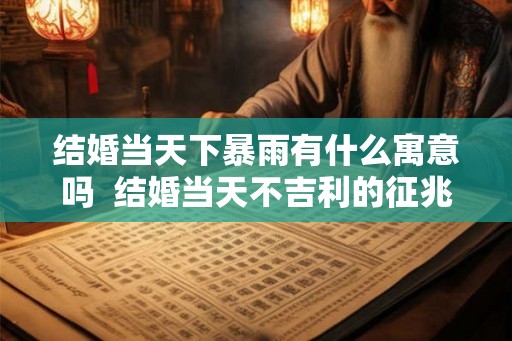结婚当天下暴雨有什么寓意吗  结婚当天不吉利的征兆