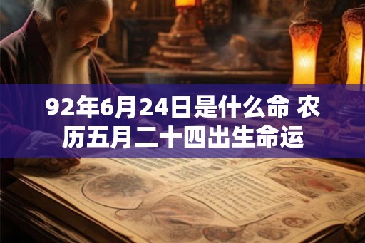 92年6月24日是什么命 农历五月二十四出生命运