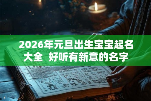 2026年元旦出生宝宝起名大全  好听有新意的名字