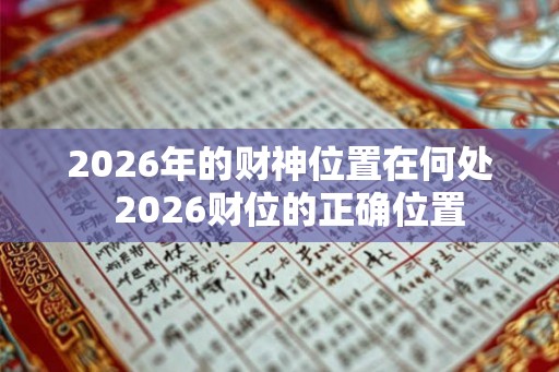 2026年的财神位置在何处  2026财位的正确位置