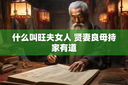 什么叫旺夫女人 贤妻良母持家有道