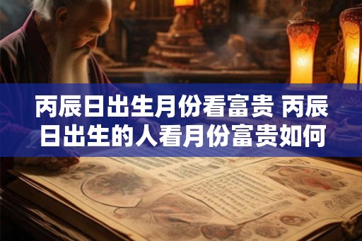丙辰日出生月份看富贵 丙辰日出生的人看月份富贵如何