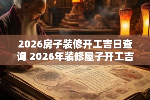 2026房子装修开工吉日查询 2026年装修屋子开工吉日查询