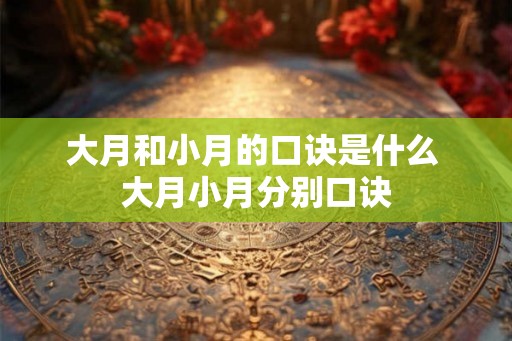 大月和小月的口诀是什么 大月小月分别口诀
