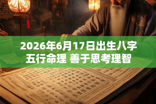 2026年6月17日出生八字五行命理 善于思考理智