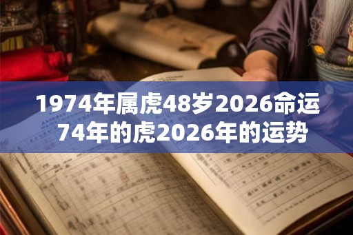 1974年属虎48岁2026命运  74年的虎2026年的运势
