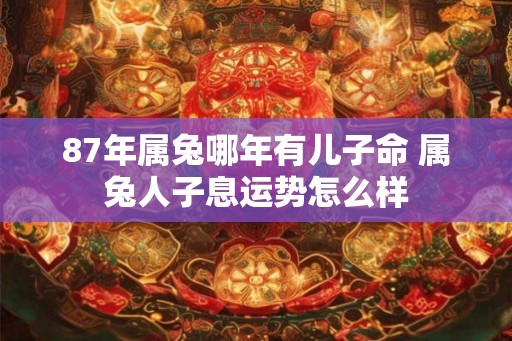 87年属兔哪年有儿子命 属兔人子息运势怎么样