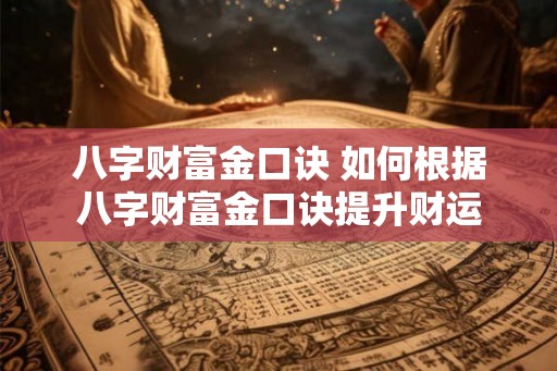 八字财富金口诀 如何根据八字财富金口诀提升财运