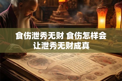 食伤泄秀无财 食伤怎样会让泄秀无财成真