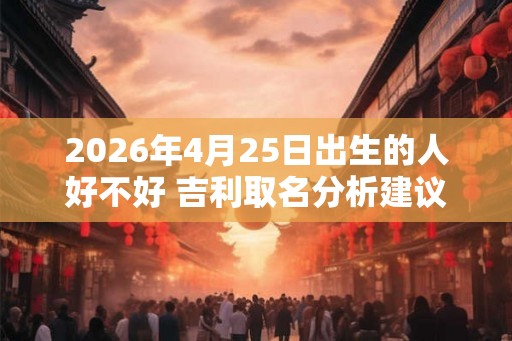 2026年4月25日出生的人好不好 吉利取名分析建议