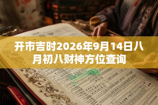 开市吉时2026年9月14日八月初八财神方位查询