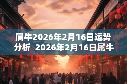属牛2026年2月16日运势分析 2026年2月16日属牛今日运势 属牛2026年2月16日运势分析 2026年2月16日属牛今日运势
