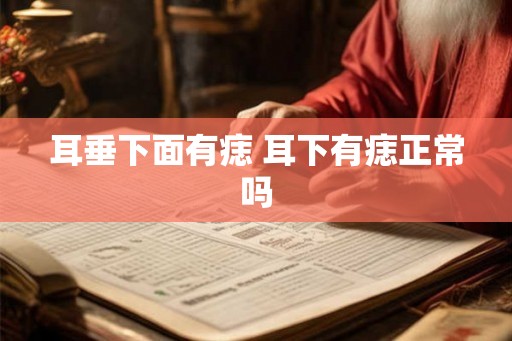 耳垂下面有痣 耳下有痣正常吗