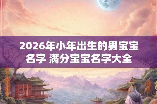 2026年小年出生的男宝宝名字 满分宝宝名字大全