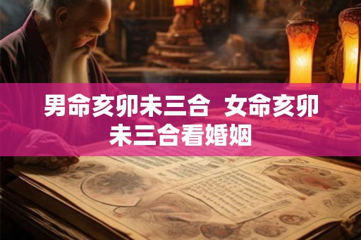 男命亥卯未三合 女命亥卯未三合看婚姻 男命亥卯未三合 女命亥卯未三合看婚姻