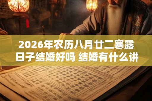 2026年农历八月廿二寒露日子结婚好吗 结婚有什么讲究 2026年农历八月廿二寒露日子结婚好吗 结婚有什么讲究