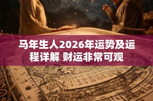 马年生人2026年运势及运程详解 财运非常可观