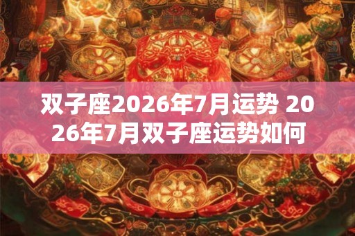 双子座2026年7月运势 2026年7月双子座运势如何