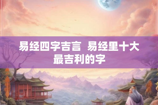 易经四字吉言  易经里十大最吉利的字