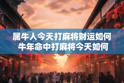 属牛人今天打麻将财运如何 牛年命中打麻将今天如何