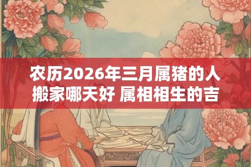 农历2026年三月属猪的人搬家哪天好 属相相生的吉日 农历2026年三月属猪的人搬家哪天好 属相相生的吉日