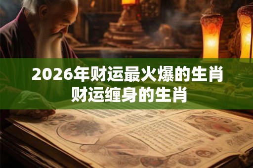 2026年财运最火爆的生肖 财运缠身的生肖
