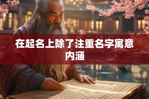 在起名上除了注重名字寓意内涵