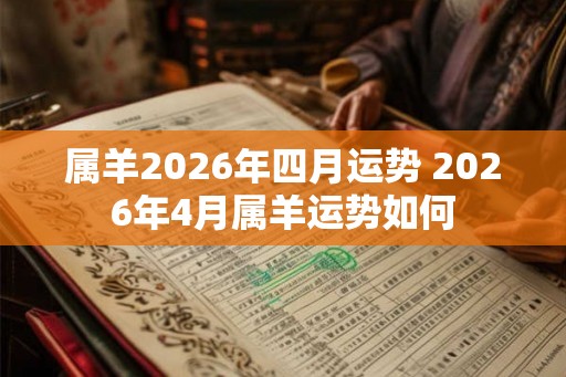 属羊2026年四月运势 2026年4月属羊运势如何 属羊2026年四月运势 2026年4月属羊运势如何
